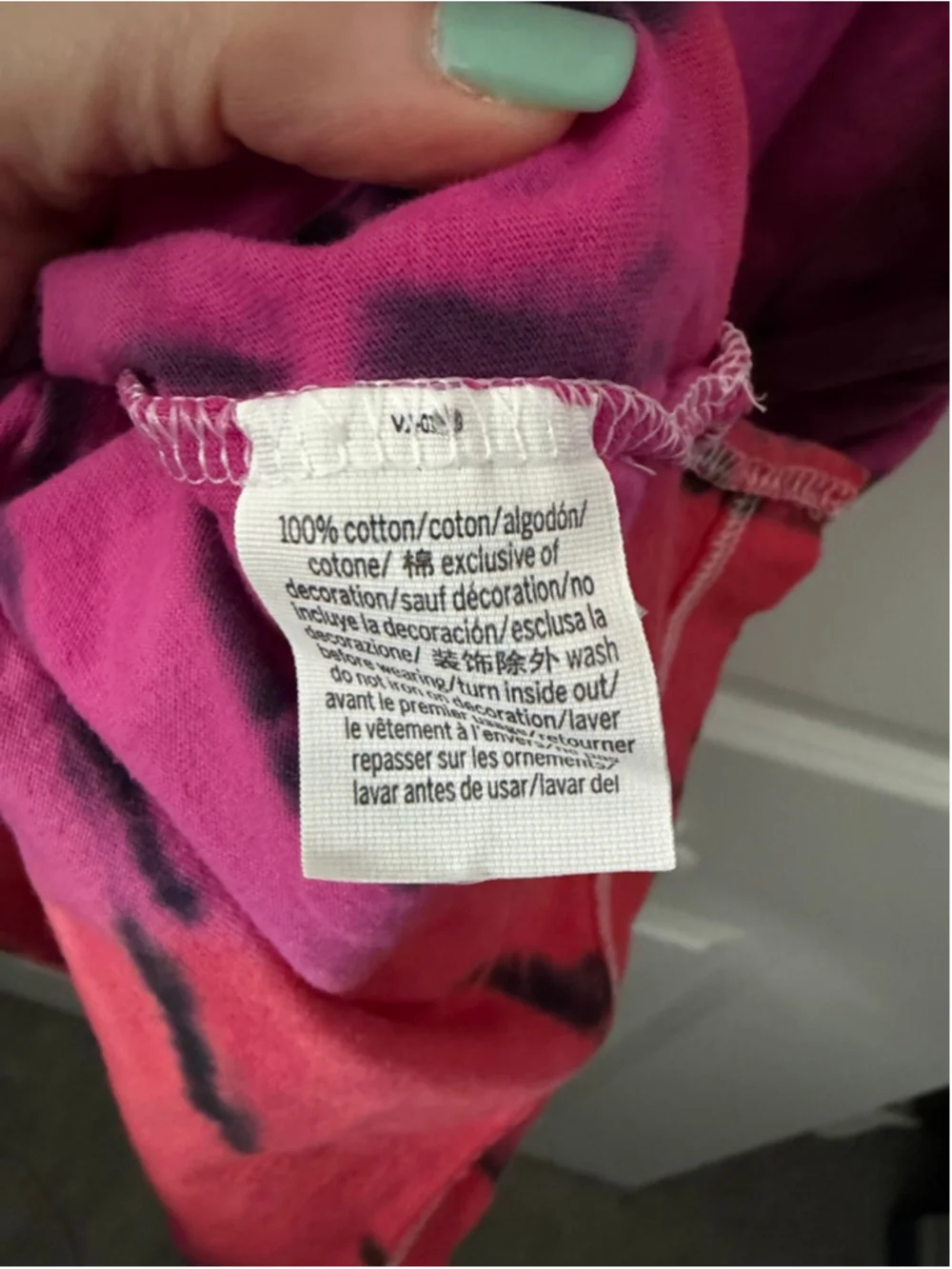 PINK Victoria's Secret M Tie-Dye Short Sleeve Tee Red Pink